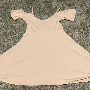 Lulus Pink Off the Shoulder Skater Dress